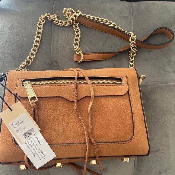 Rebecca Minkoff Handbags - Rebecca Minkoff Avery crossbody Almond with gold chain strap New With Tags